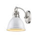 Duncan 1 Light 8 inch Pewter Bath Vanity Wall Light in White