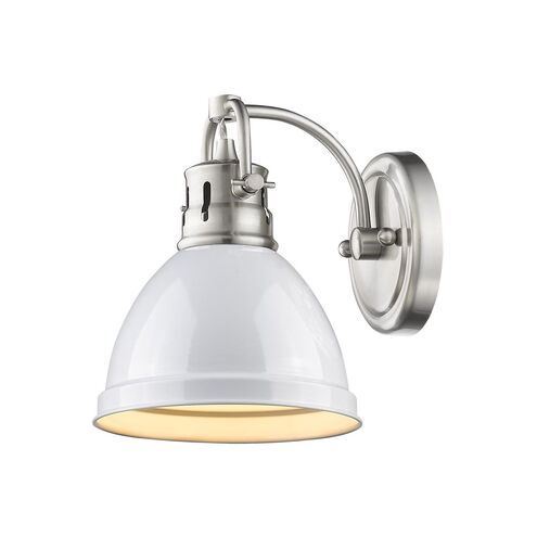 Duncan 1 Light 8 inch Pewter Bath Vanity Wall Light in White
