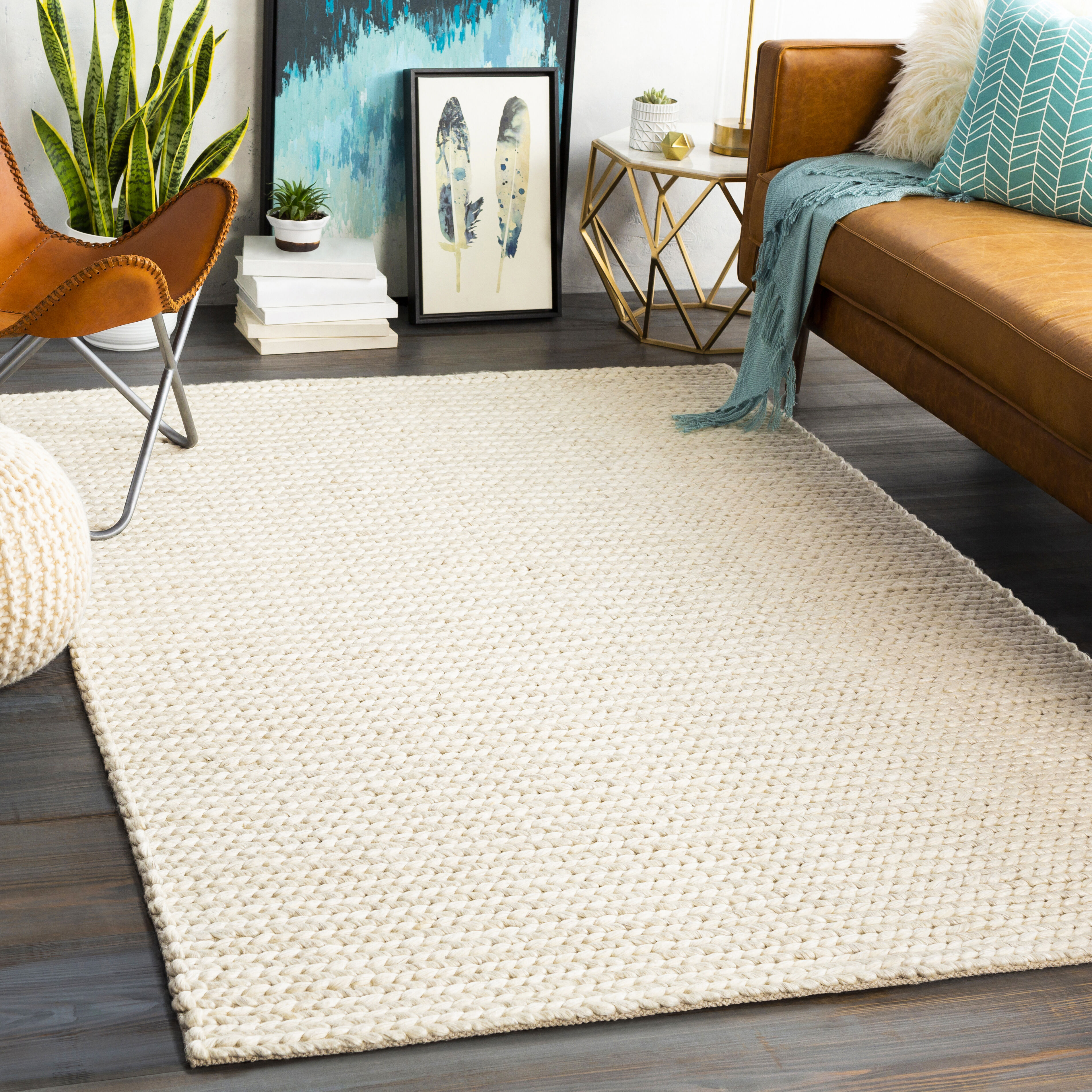 Ozark 90 X 60 inch Ivory Rug in 5 x 8, Rectangle