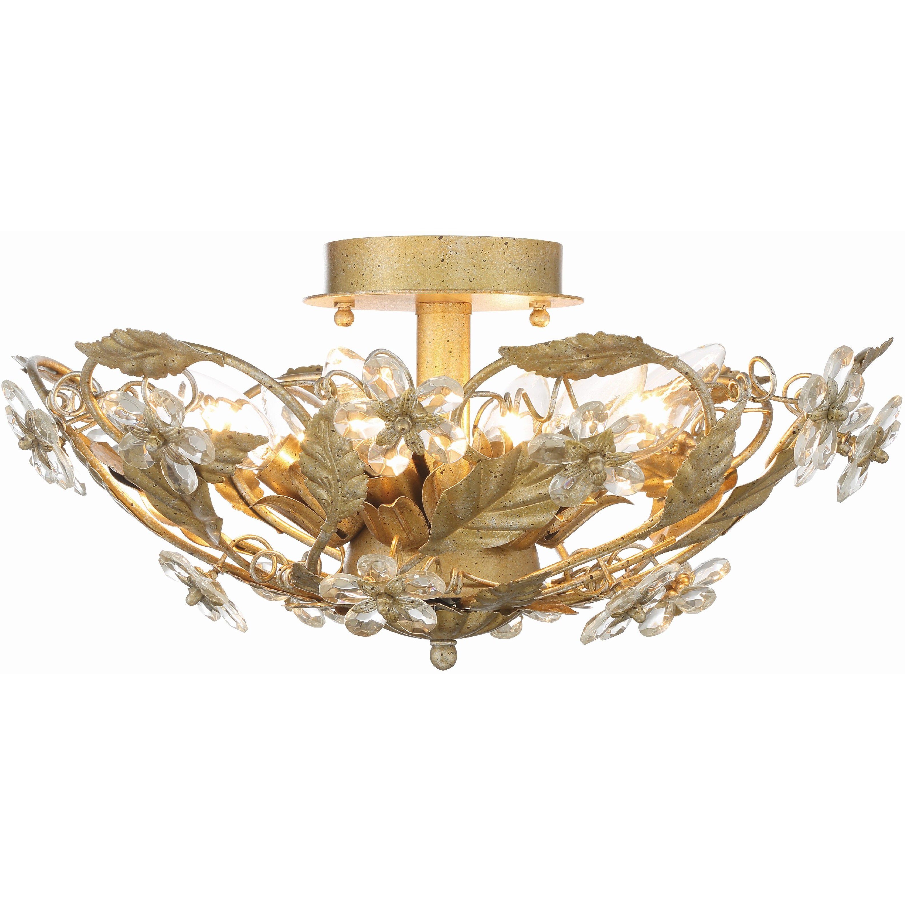 Paris Market 6 Light 16 inch Gold Leaf Semi Flush Ceiling Light