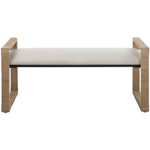 Areca Natural Rattan and Oatmeal Bench