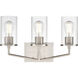 Beverlly 3 Light 20 inch Brushed Nickel Bathroom Vanity Light Wall Light