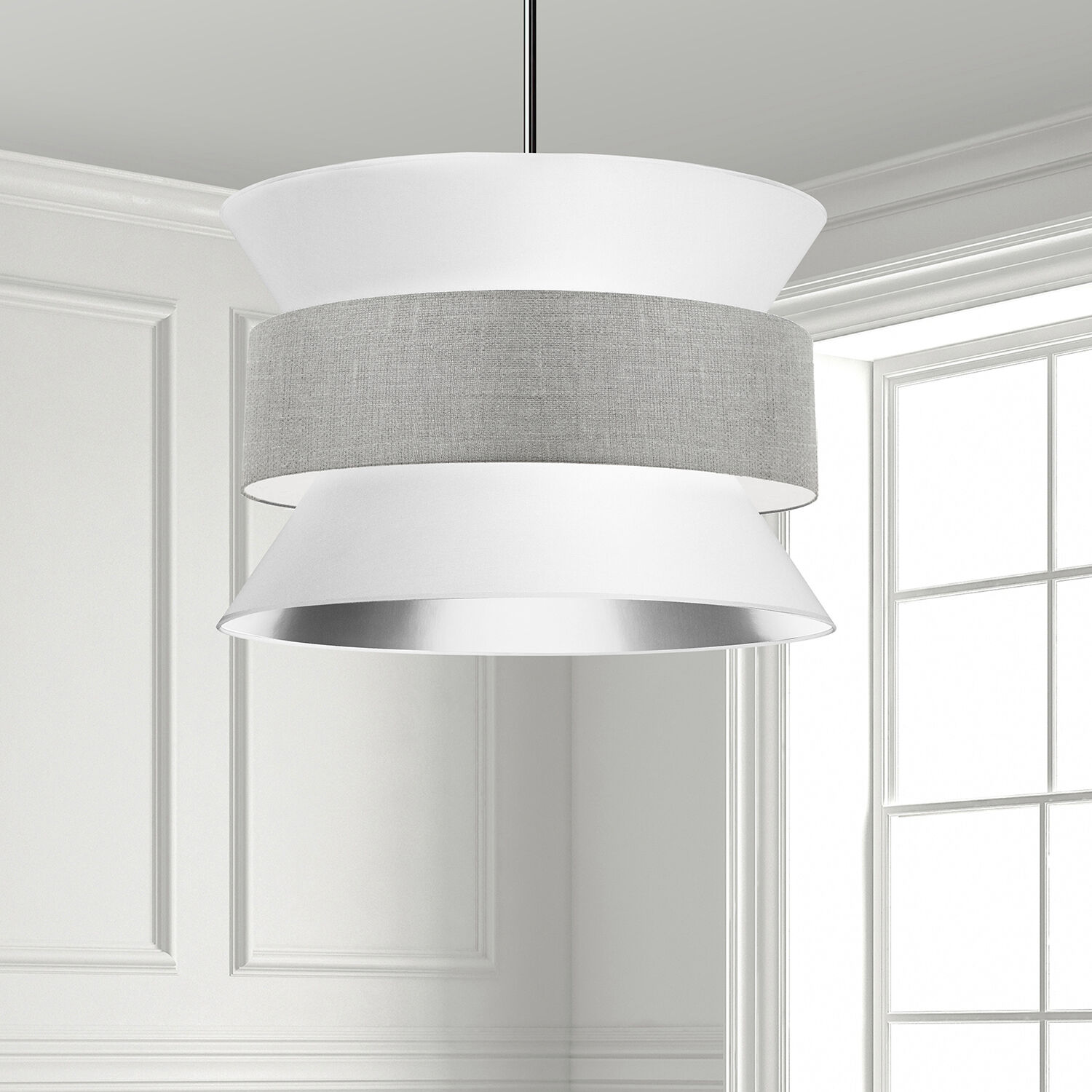 Questa 4 Light 24 inch White with Grey Pendant Ceiling Light