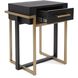 Evora 23.5 X 20 inch Matte Black and Gold Side Table