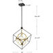 Monza LED 24.38 inch Black/Antique Brass Chandelier Ceiling Light