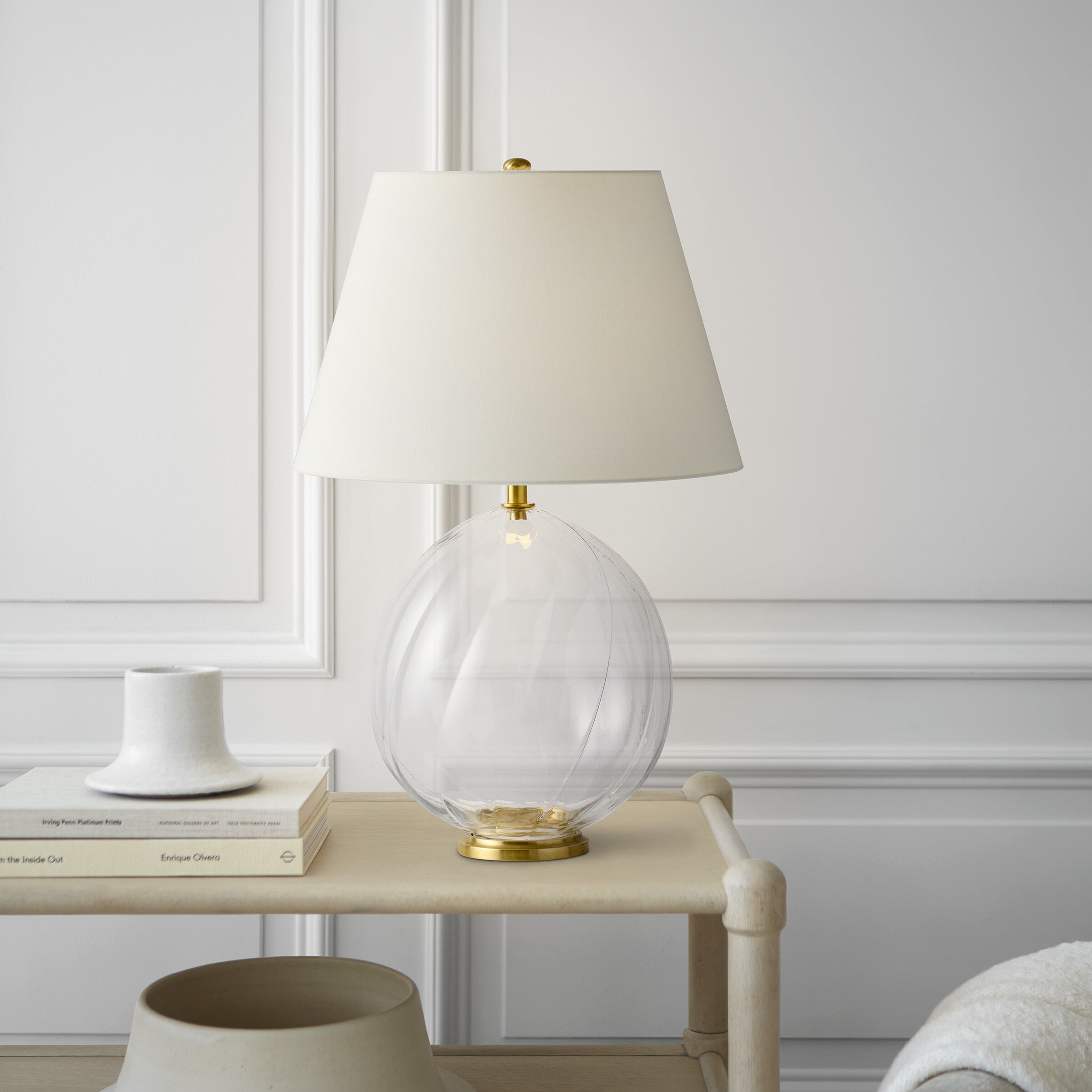 Julie Neill Talia 29.25 inch 5.00 watt Clear Glass Cordless Table Lamp Portable Light, Medium