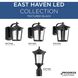 East Haven LED LED 15 inch Textured Black Outdoor Post Lantern, Progress LED