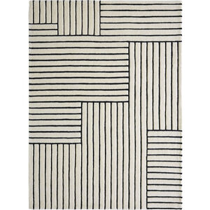 Arctica 87 X 63 inch Off-White and Black Indoor Rug, 5'3" X 7'3"