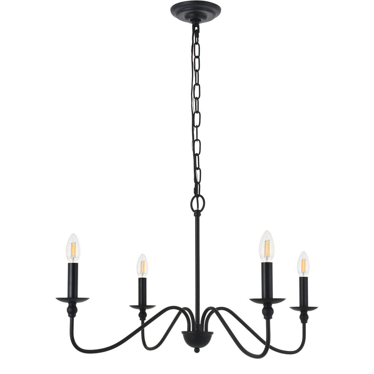 Rohan 4 Light 30 inch Matte Black Chandelier Ceiling Light
