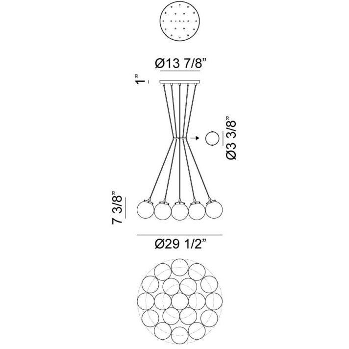 The Bougie 19 Light 30 inch Chrome Chandelier Ceiling Light in Chrome and Clear