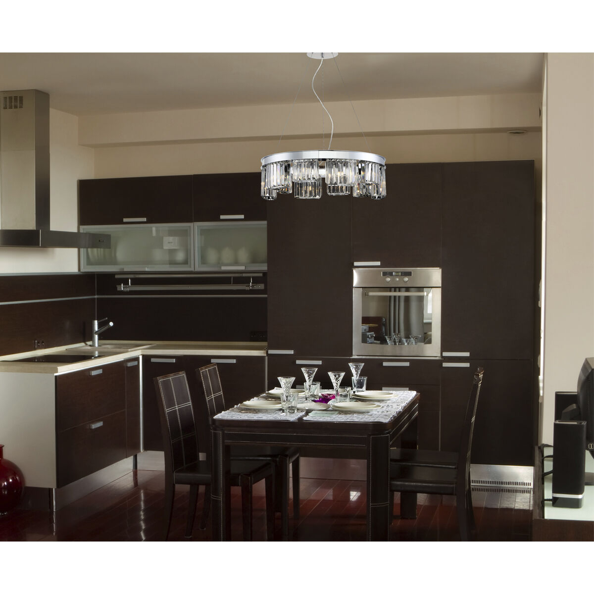 Lumino 10 Light 26 inch Chrome Chandelier Ceiling Light