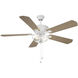 Modern 52 inch White with Walnut/Black Blades Outdoor Ceiling Fan