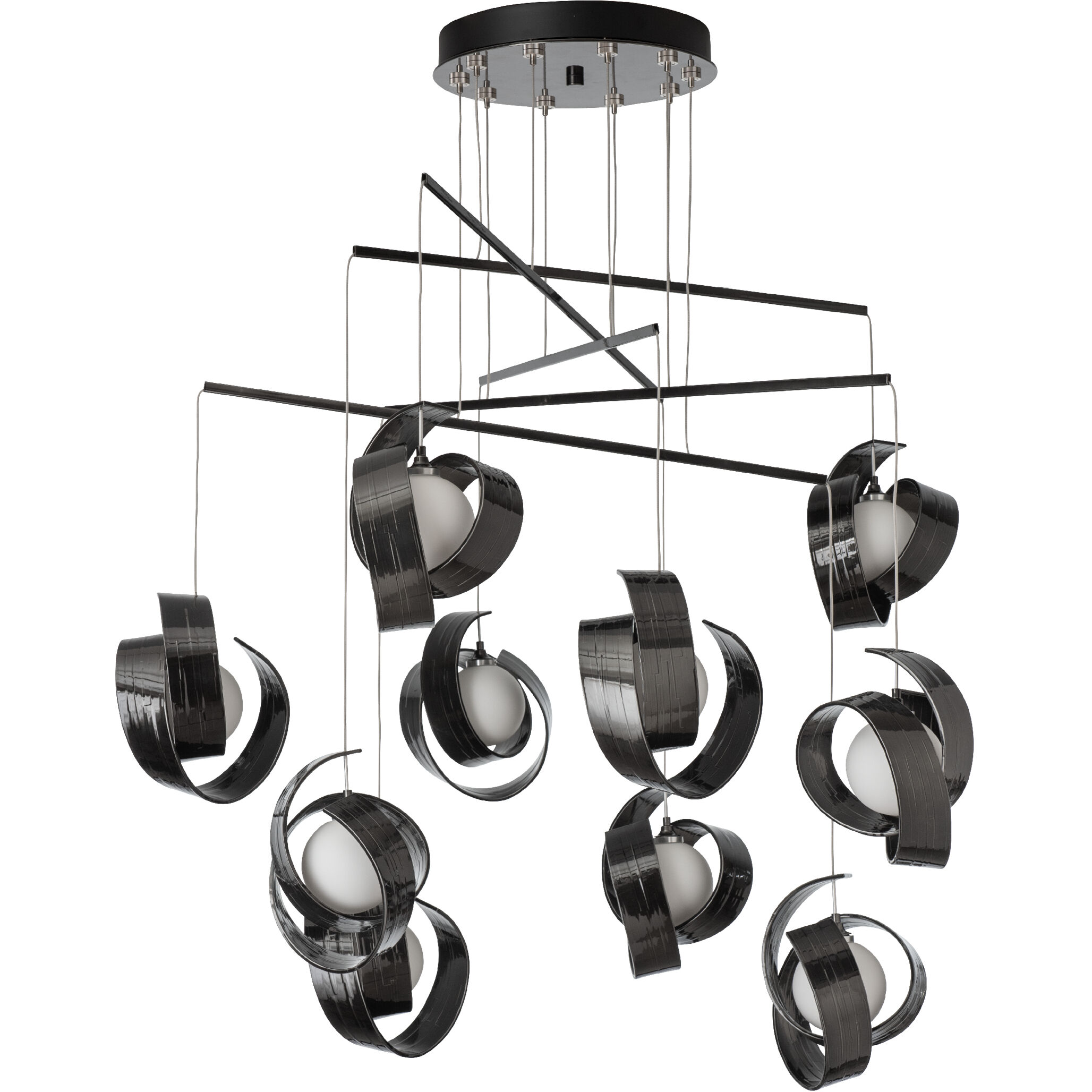 Riza 10 Light 41 inch Ink Mobile Pendant Ceiling Light
