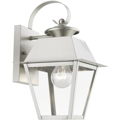 Wentworth 1 Light 13 inch Brushed Nickel Outdoor Small Wall Lantern