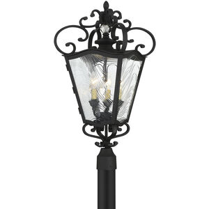 Great Outdoors Brixton Ivy 3 Light 28 inch Coal / Honey Gold Highlight Outdoor Post