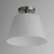 Hudson 1 Light 12 inch Satin Nickel Flush Mount Ceiling Light in Satin White