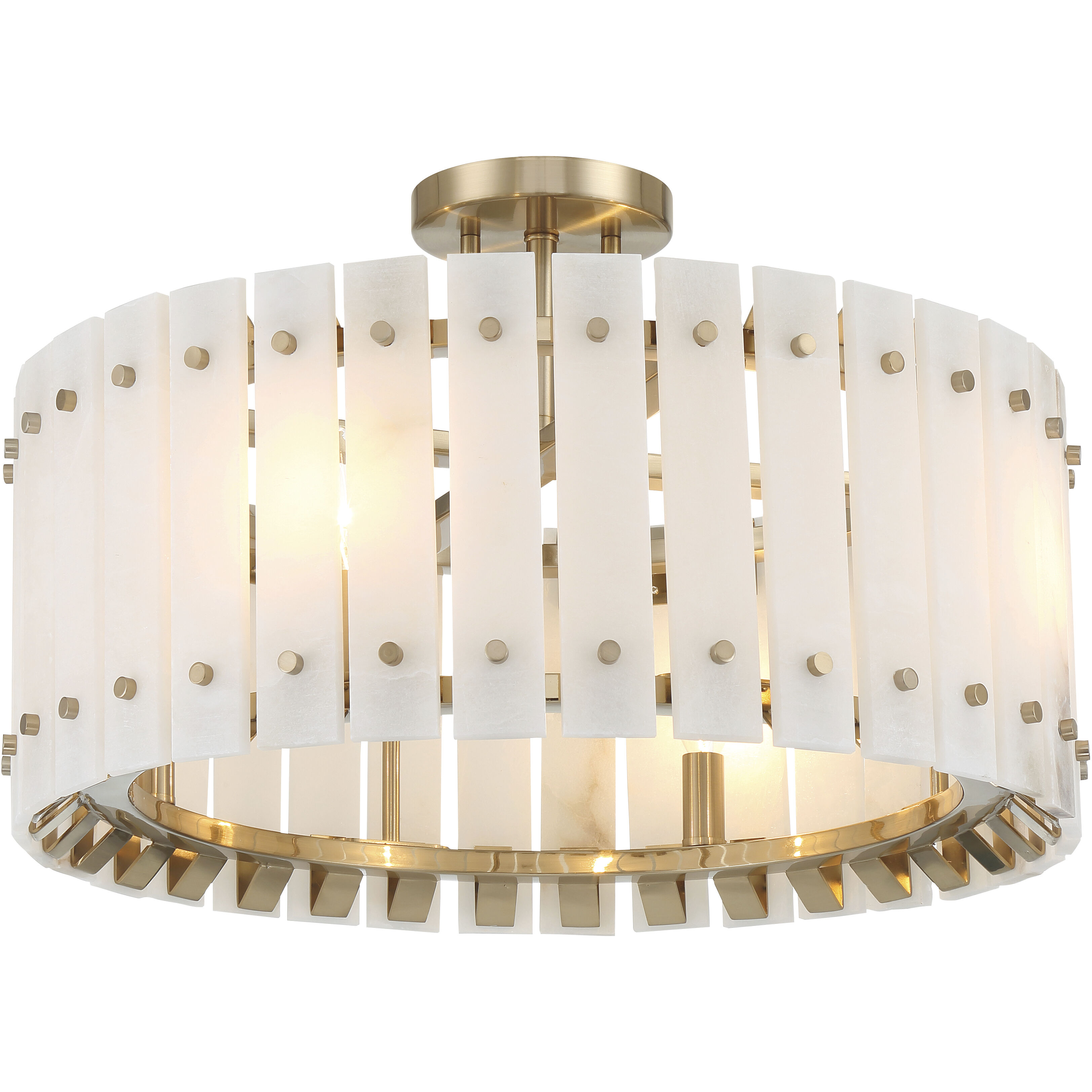 Bardon 4 Light 20.75 inch Celeste Brass Semi-Flush Ceiling Light