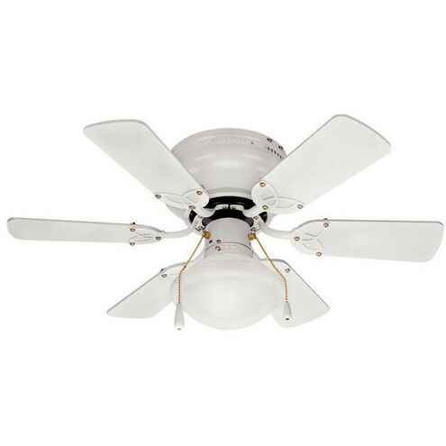 Madison 30 inch White with White/Bleached Oak Blades Indoor Fan