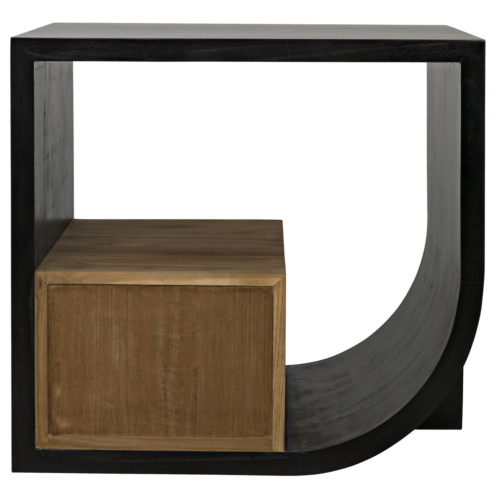 Burton 30 X 28 inch Hand Rubbed Black Side Table, Left