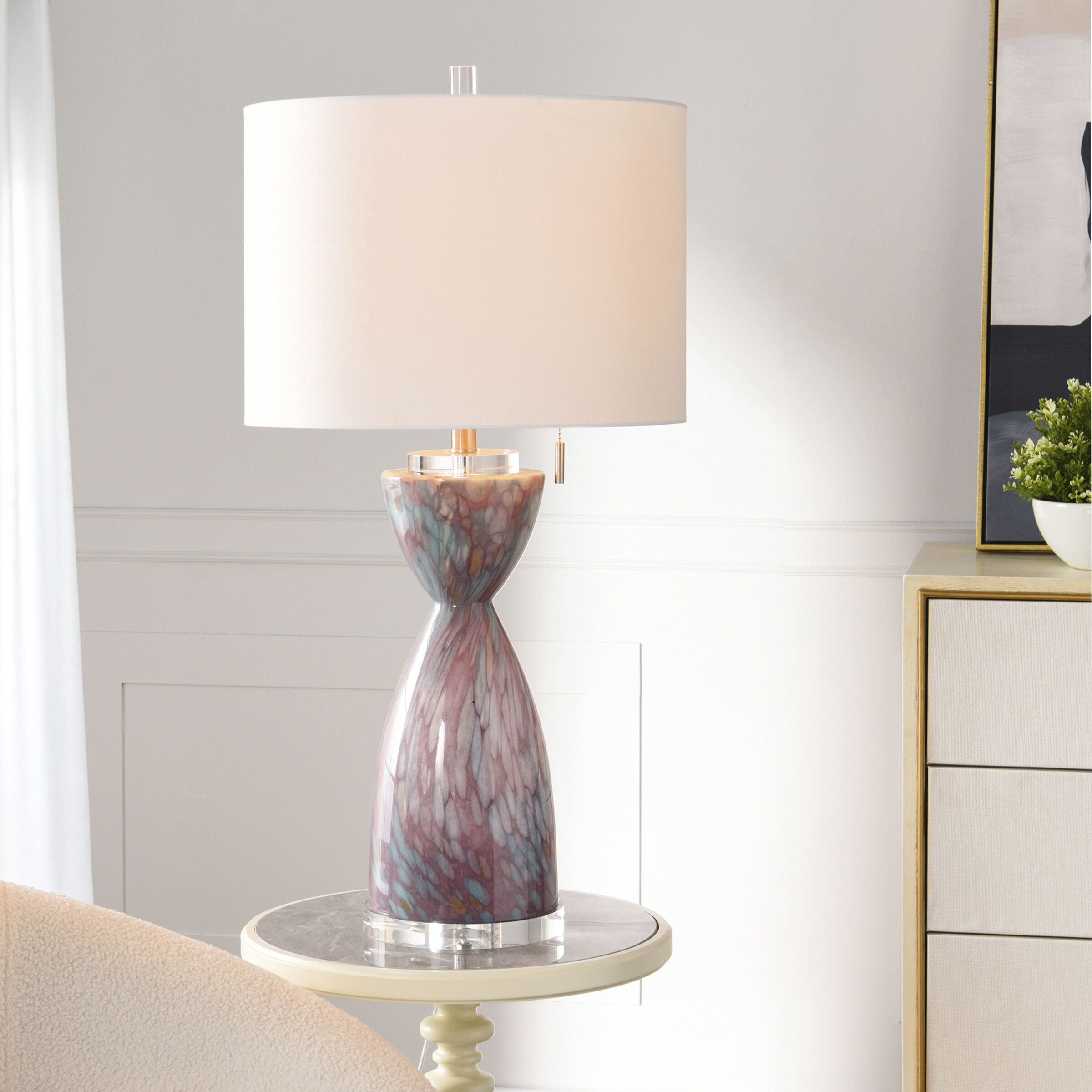 Bilzen 33.25 inch 100 watt Bilzen and White Table Lamp Portable Light