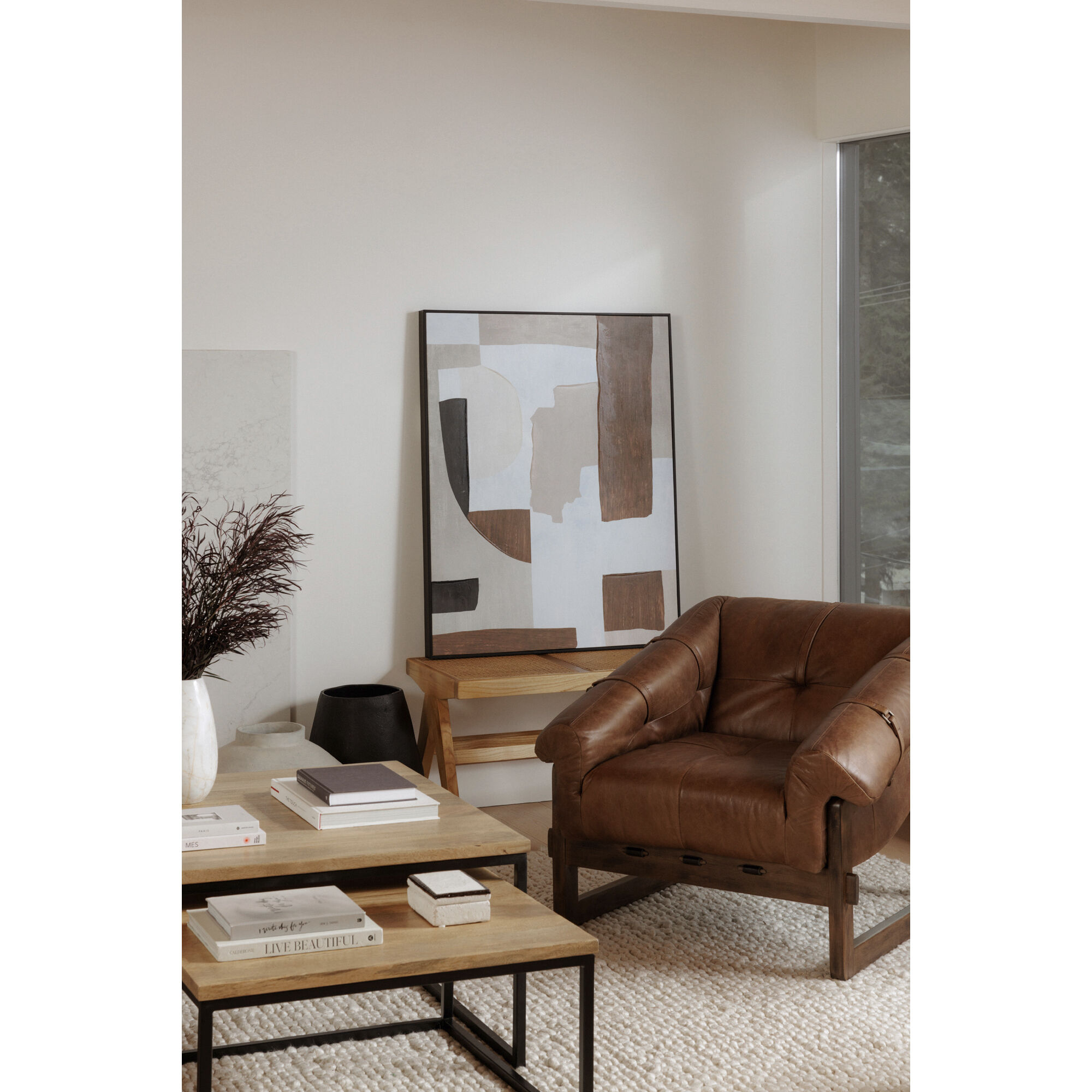 Hollis 31.5 X 31.5 inch Natural Nesting Coffee Table Set