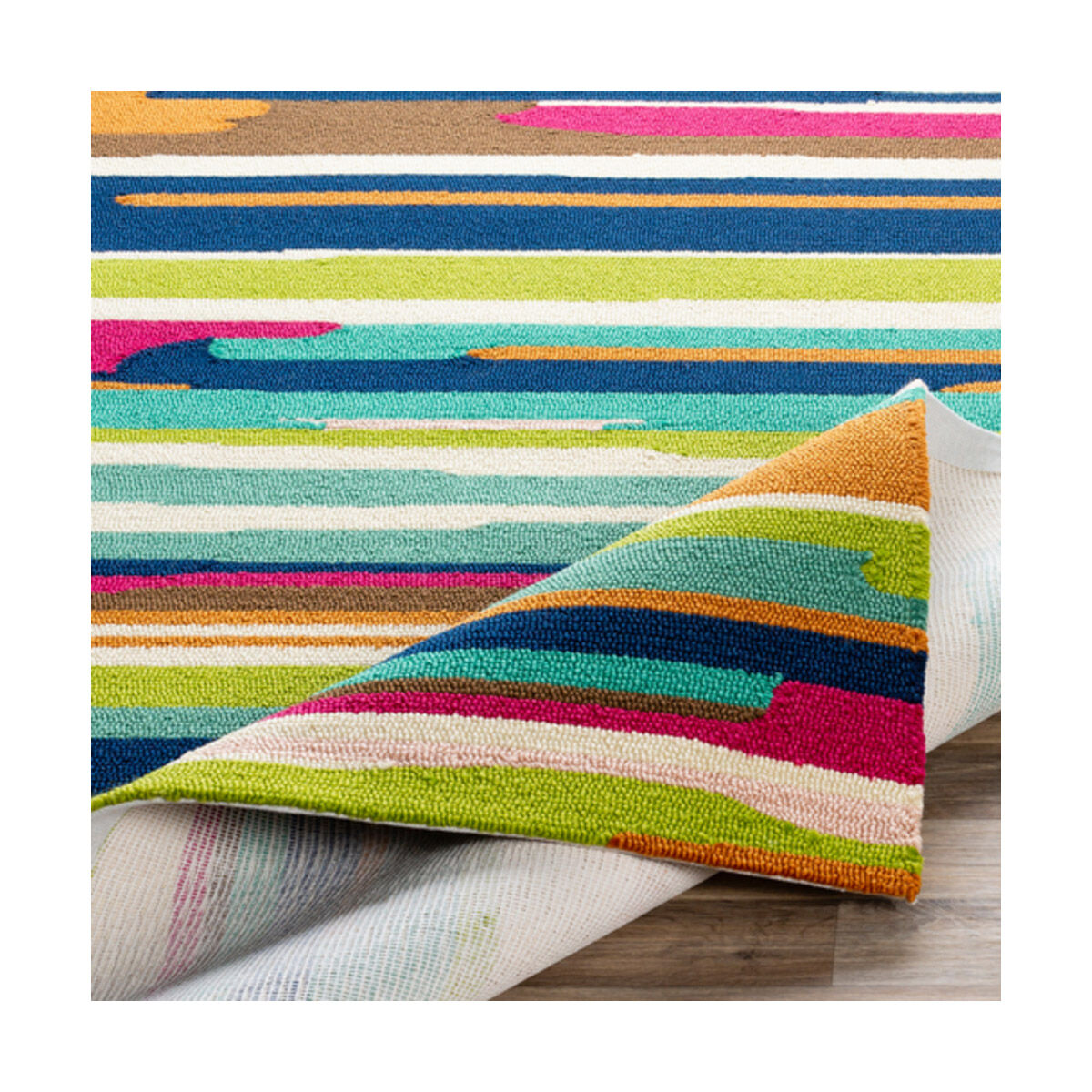 Rain 96 X 96 inch Burgandy/Navy/Brown/Cream/Aqua/Burnt Orange Handmade Rug in 8 Ft Round, Round