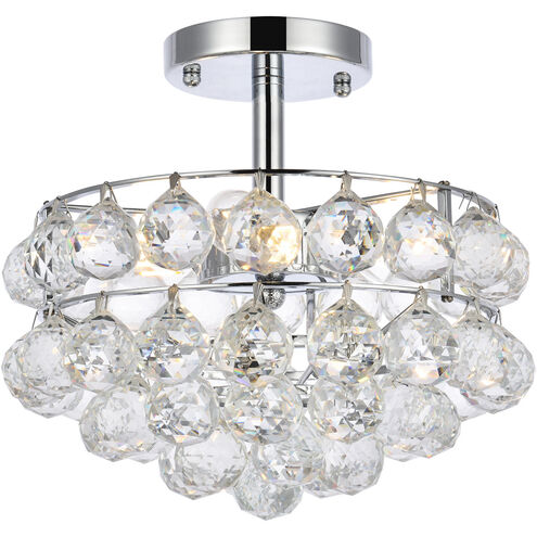 Savannah 3 Light 12 inch Chrome Flush Mount Ceiling Light