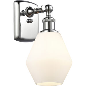 Ballston Cindyrella LED 6 inch Polished Chrome Sconce Wall Light in Matte White Glass