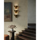 Versus 3 Light 10 inch Patina Brass Wall Sconce Wall Light in Brass Shade