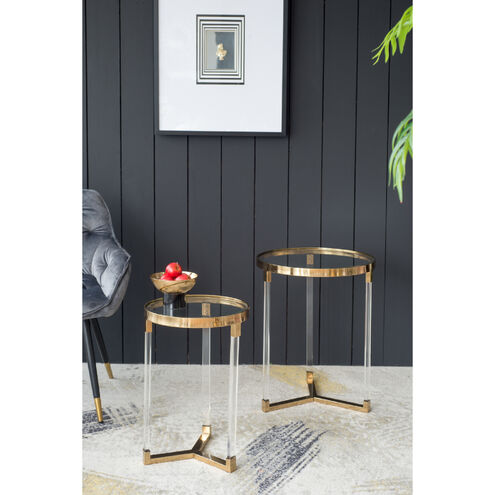 Verrill Gold and Clear Accent Table