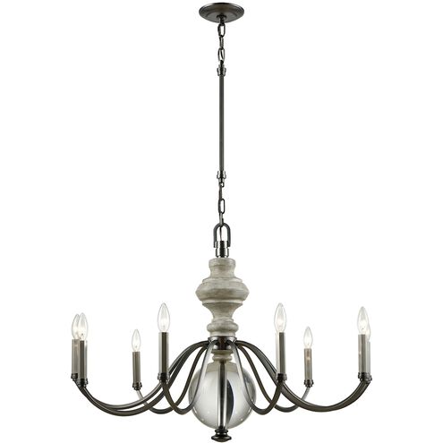 Neo Classica 9 Light 35 inch Aged Black with Aged Gray and Clear Chandelier Ceiling Light