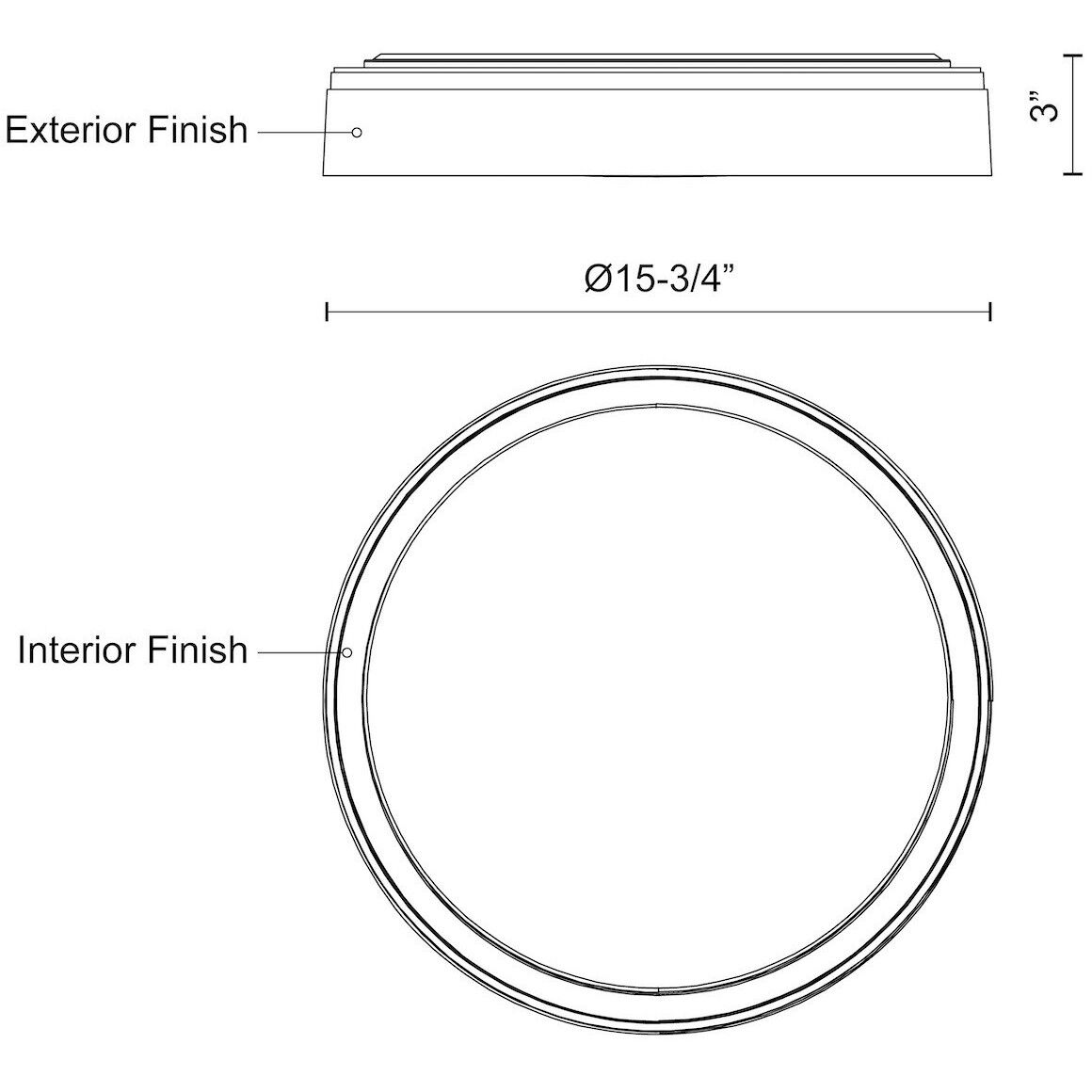 Essex LED 15.75 inch Black and Gold Flush Mount Ceiling Light