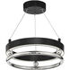 Grande Illusion LED 13.25 inch Coal with Polished Nickel Pendant Ceiling Light