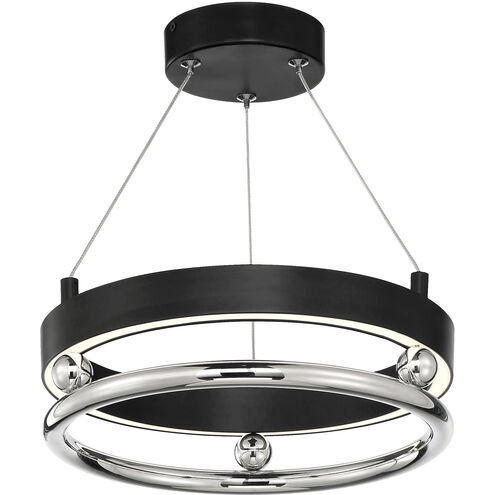 Grande Illusion LED 13.25 inch Coal with Polished Nickel Pendant Ceiling Light