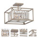 Linares 3 Light 14 inch Aged Platinum Semi-Flush Ceiling Light