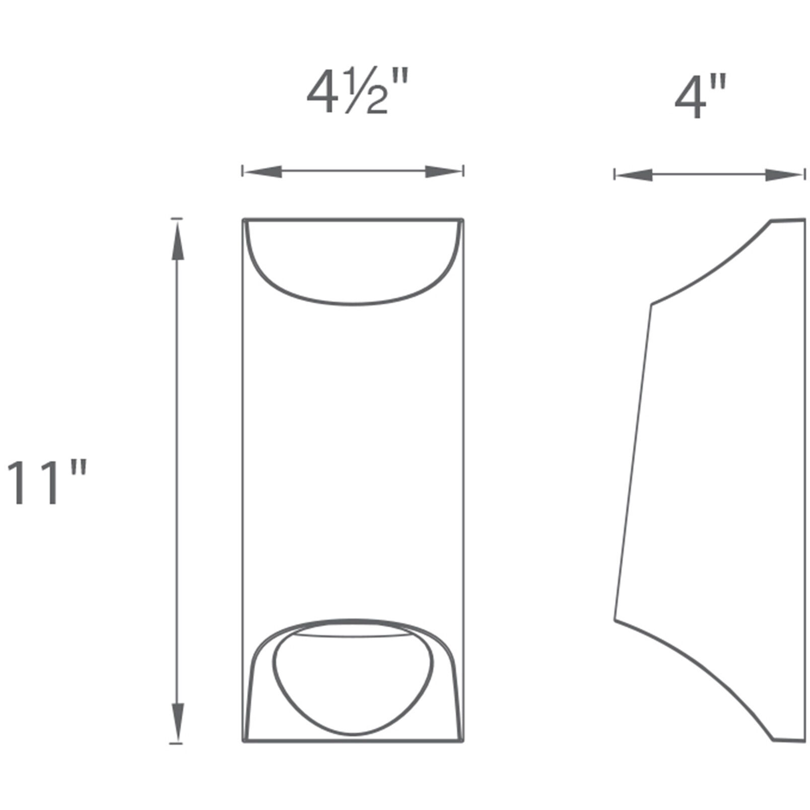 Mega LED 11 inch Black Outdoor Wall Light