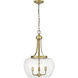 Joliet 3 Light 15.75 inch Olde Brass Pendant Ceiling Light