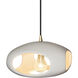 Radiance Collection 1 Light 12 inch Antique Brass and Matte White and Black Pendant Ceiling Light