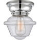 Aditi Small Oxford LED 7.5 inch Polished Chrome Flush Mount Ceiling Light in Seedy Glass, Aditi