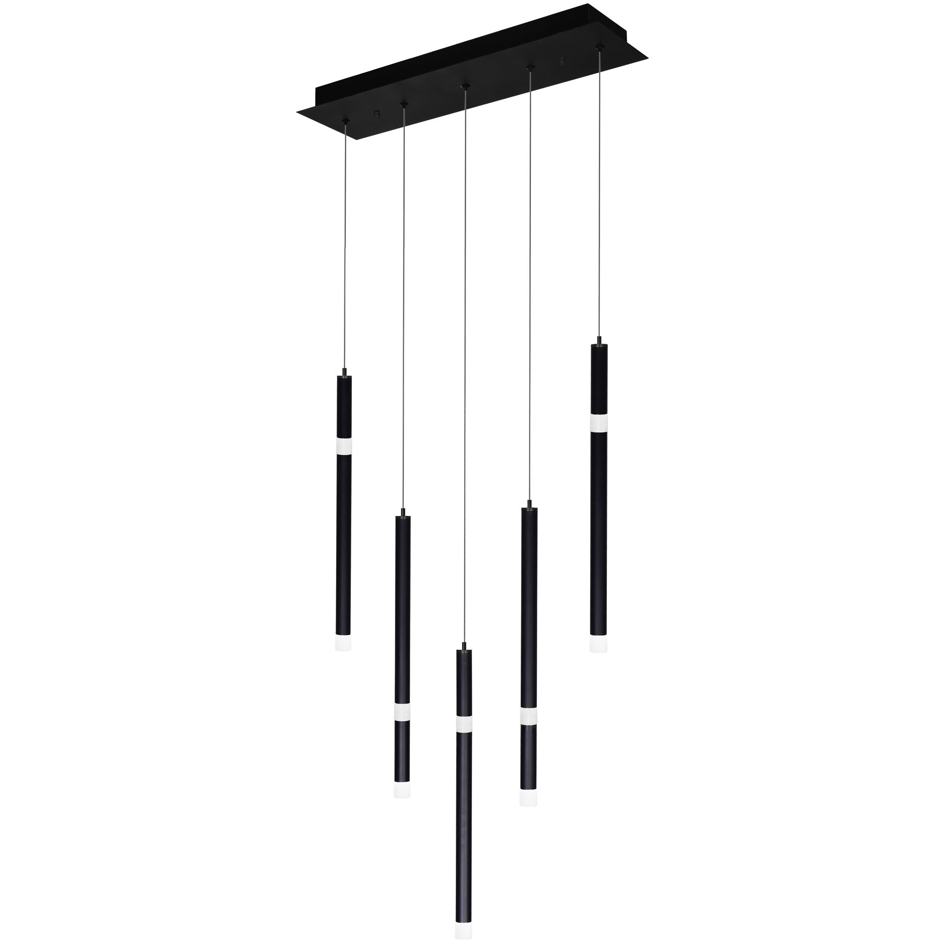 Flute LED 6 inch Black Chandelier Ceiling Light