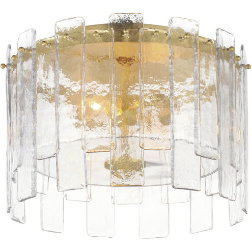 Warren 2 Light 14.5 inch Gold Leaf Flush Mount Ceiling Light