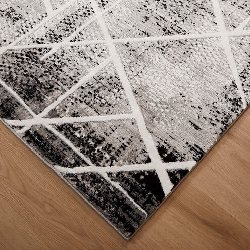 Sesia 36 X 24 inch Black/White Rug in 2 x 3