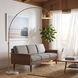 Half Dome 92 inch 14 watt Weathered Brass and White Arc Floor Lamp Portable Light in Weathered Brass Steel
