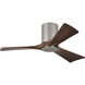 Atlas Irene-3HLK 42 inch Brushed Nickel with Walnut Tone Blades Ceiling Mount Paddle Fan, Flush Mounted