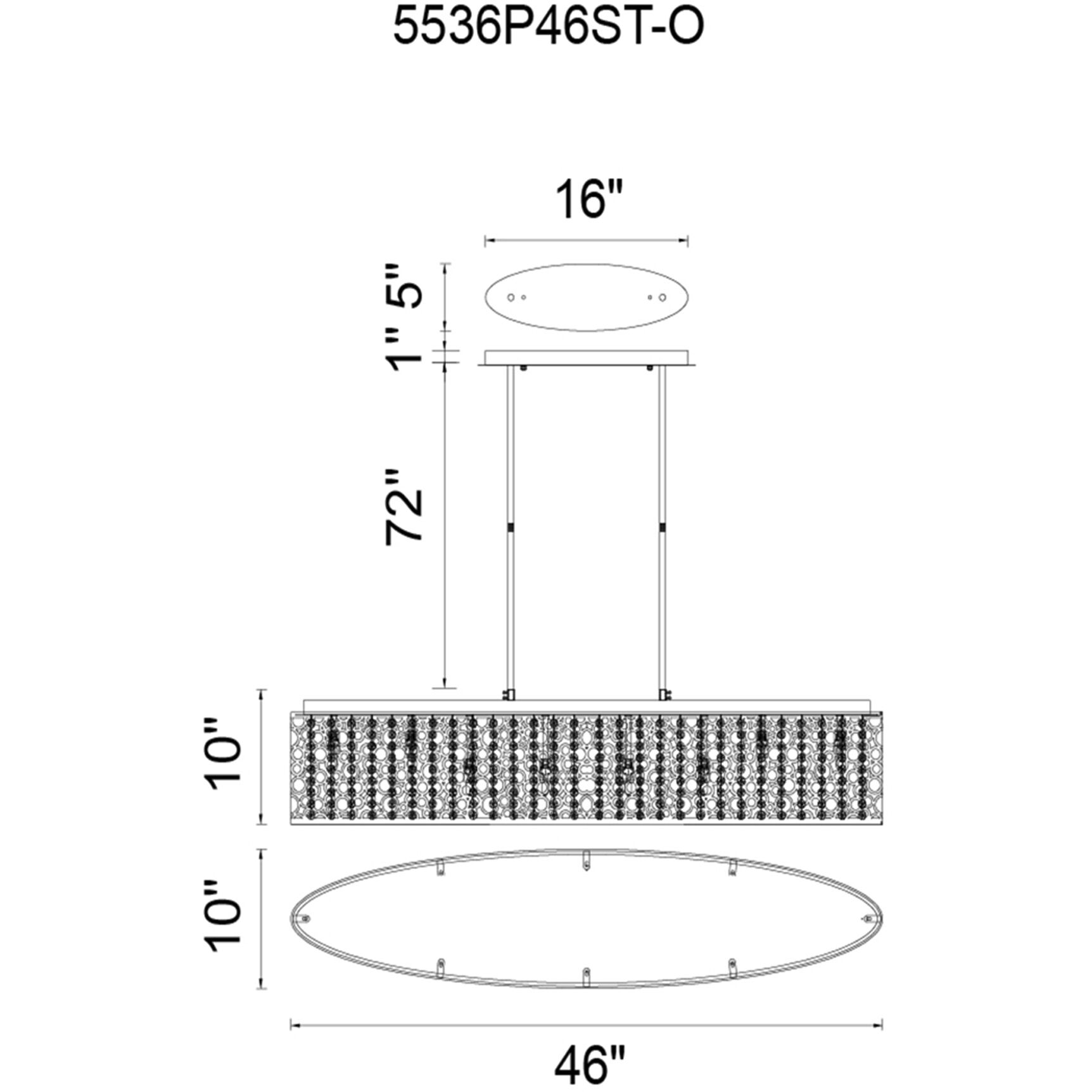 Bubbles 16 Light 46 inch Chrome Island/Pool Table Light Ceiling Light