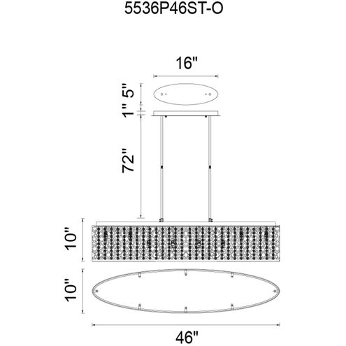 Bubbles 16 Light 46 inch Chrome Island/Pool Table Light Ceiling Light