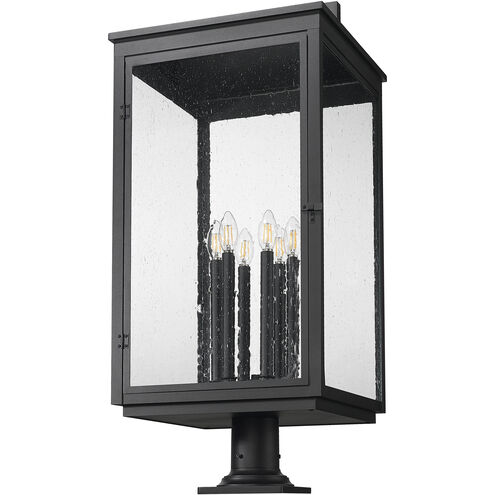 Hartwell 6 Light 34.75 inch Sand Black Outdoor Pier Mounted Fixture