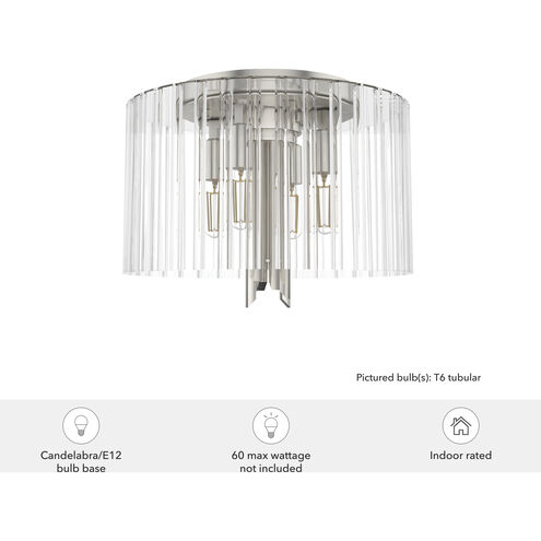 Gatz 4 Light 9.75 inch Brushed Nickel Flush Mount Ceiling Light