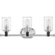 Halstead 3 Light 24 inch Chrome Vanity Light Wall Light