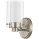 Manhattan 1 Light 5 inch Brushed Nickel Bath Vanity Wall Light